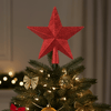 Glitter Star Tree Topper Red (19cm)