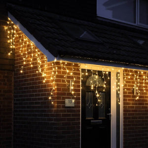 LED Warm White Icicle Lights (10m) - View 1