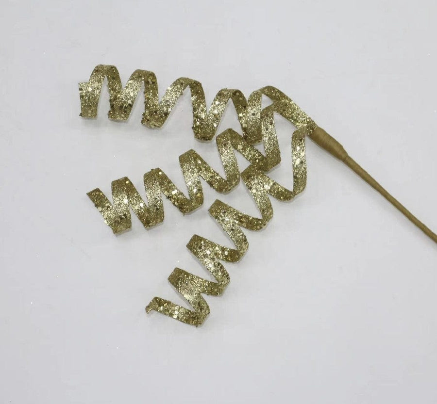 Gold Glitter Swirl Stem (80cm)