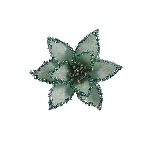 Mint Poinsettia with Clip (20cm)