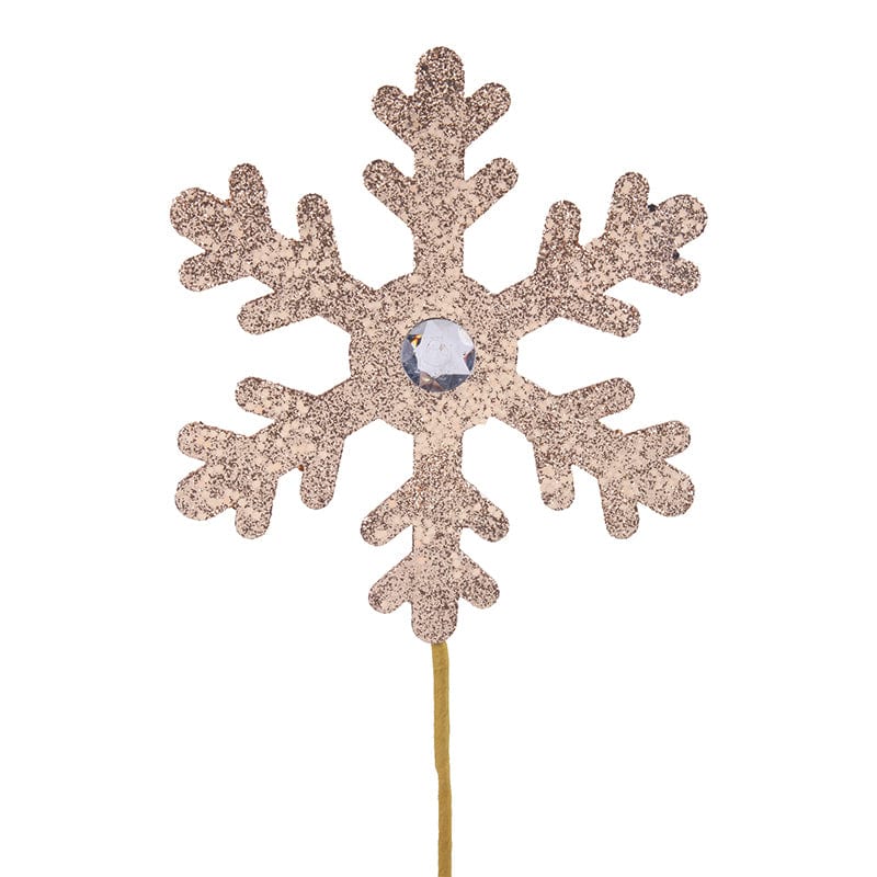 Champagne Glitter Snowflake Stem (50cm)