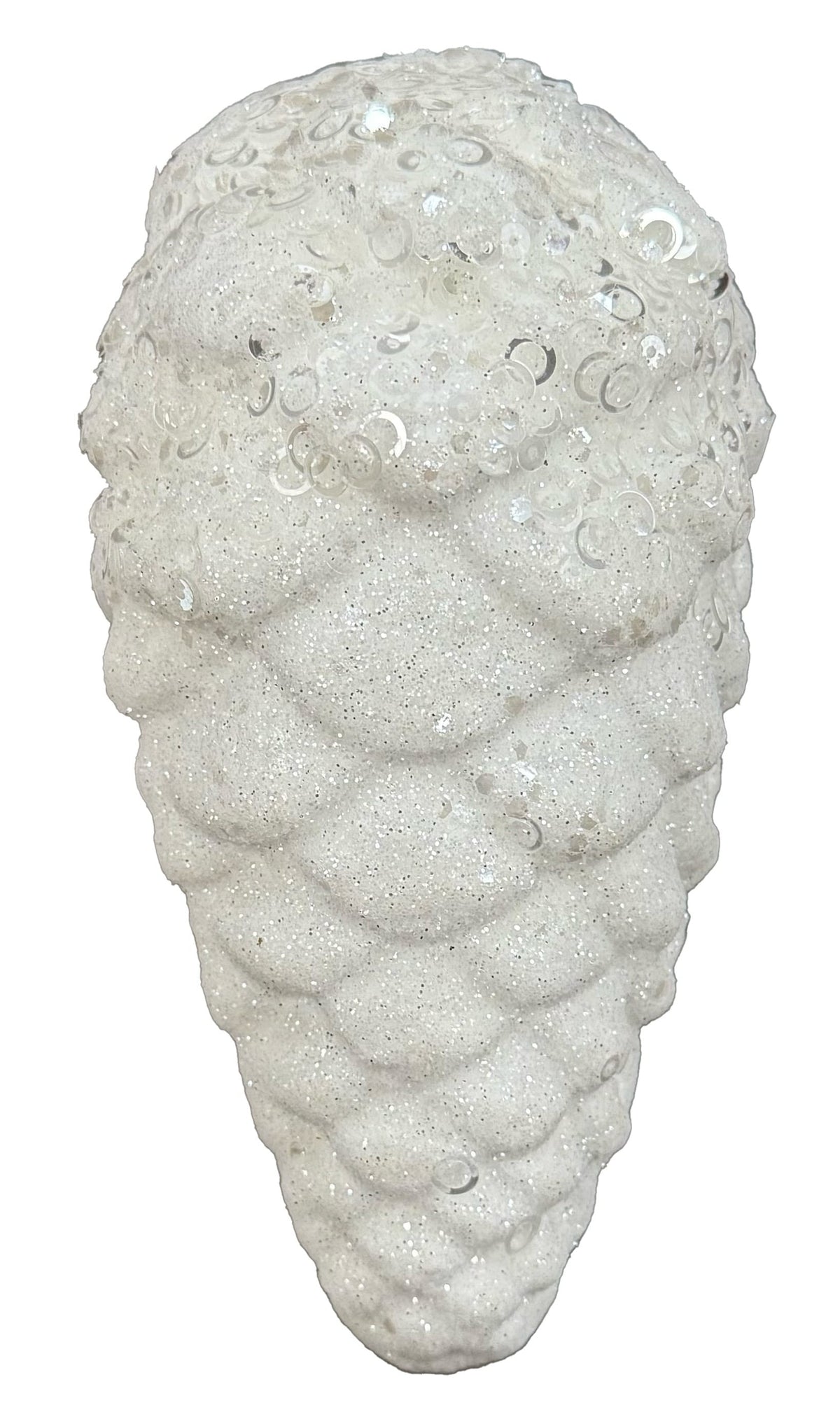White Glitter Pinecone (8cm)
