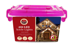LED White Icicle Lights (20m) - View 3