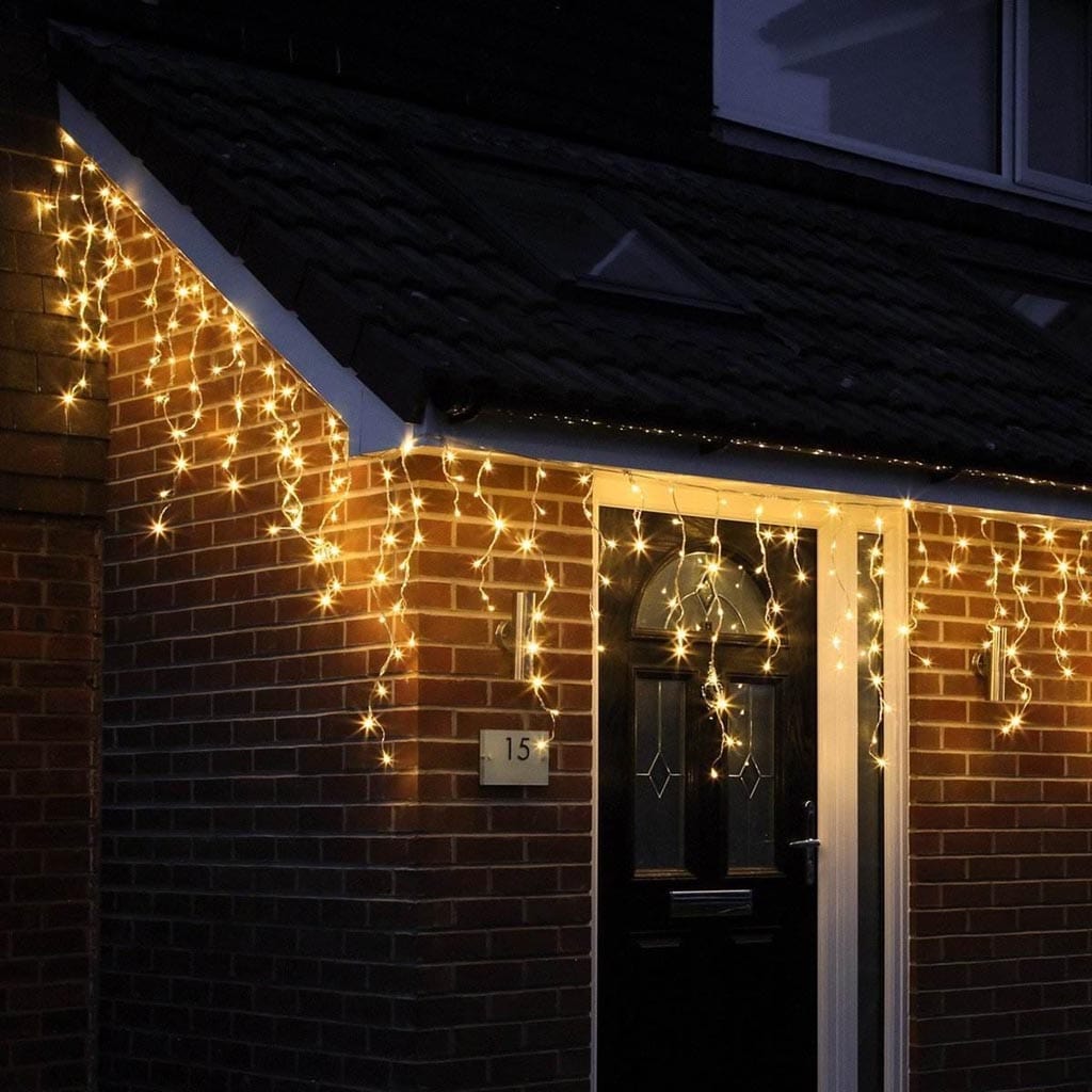 LED Warm White Icicle Lights (10m) - View 3