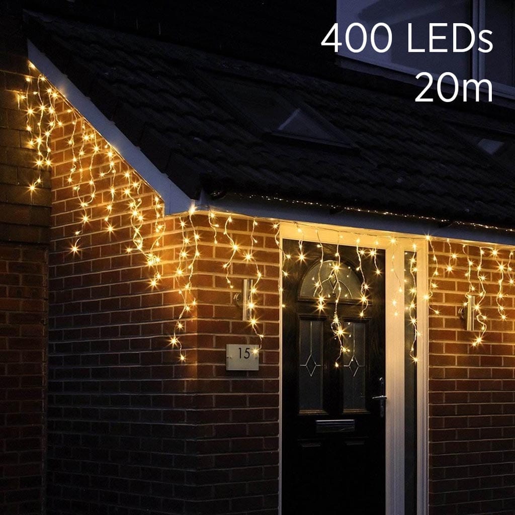 LED Warm White Icicle Lights (20m) - View 3