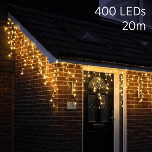 LED Warm White Icicle Lights (20m) - View 3