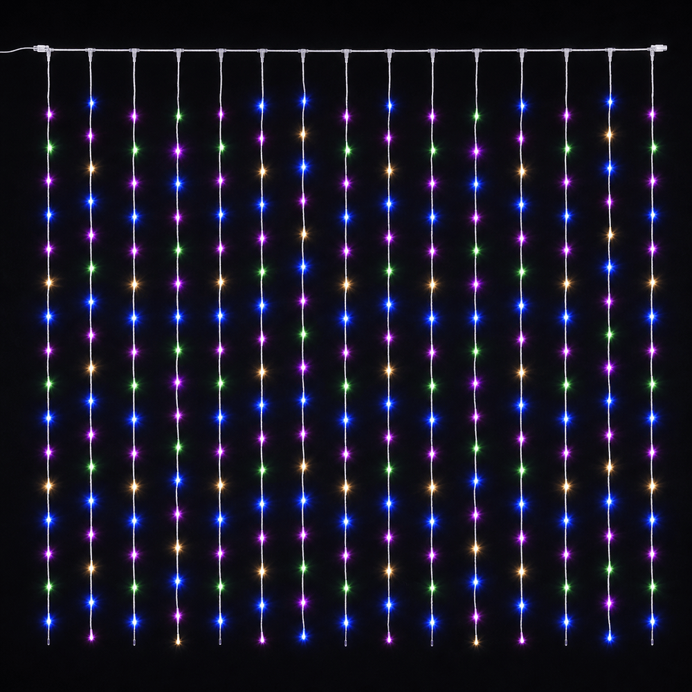 LED Multicolour Waterfall Curtain (2x2m)