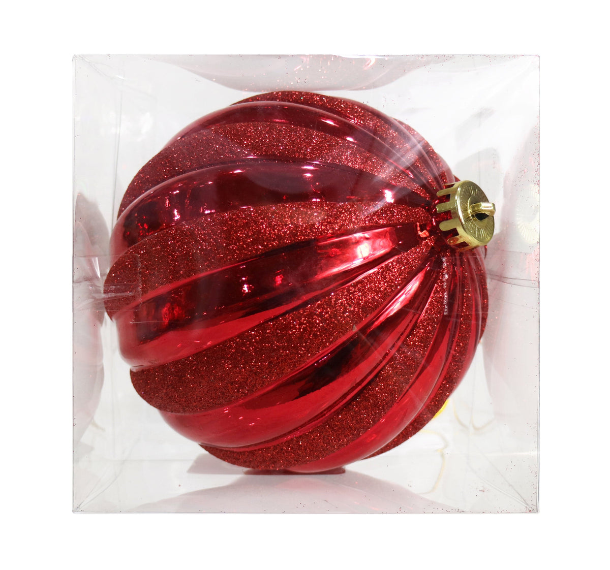 Fluted Glitter Bauble  (15cm)