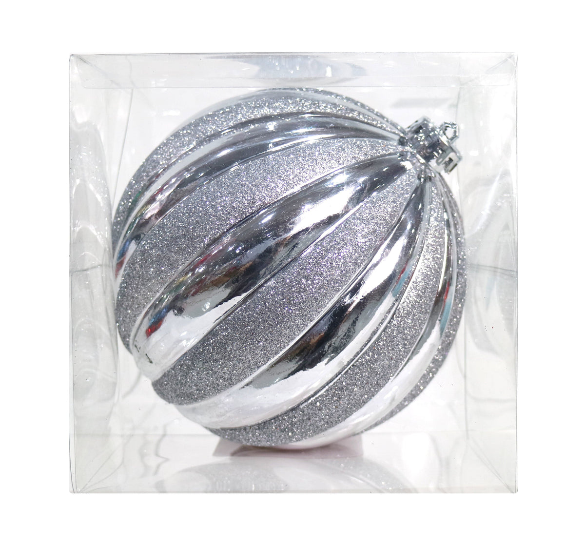 Fluted Glitter Bauble  (15cm)