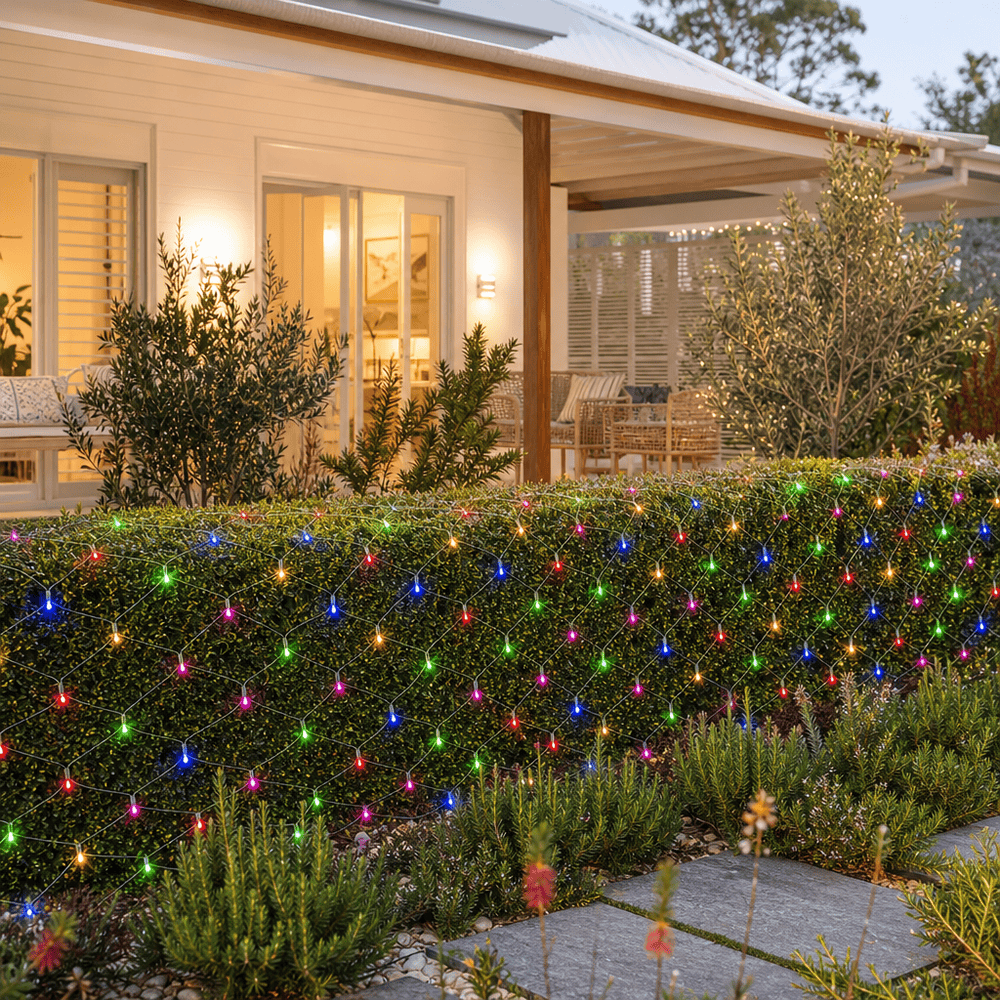 LED Multicoloured Net Light (9.6m) - lifestyle