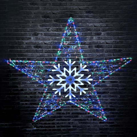 LED Multi Star with White Snowflake Ropelight (105cm)
