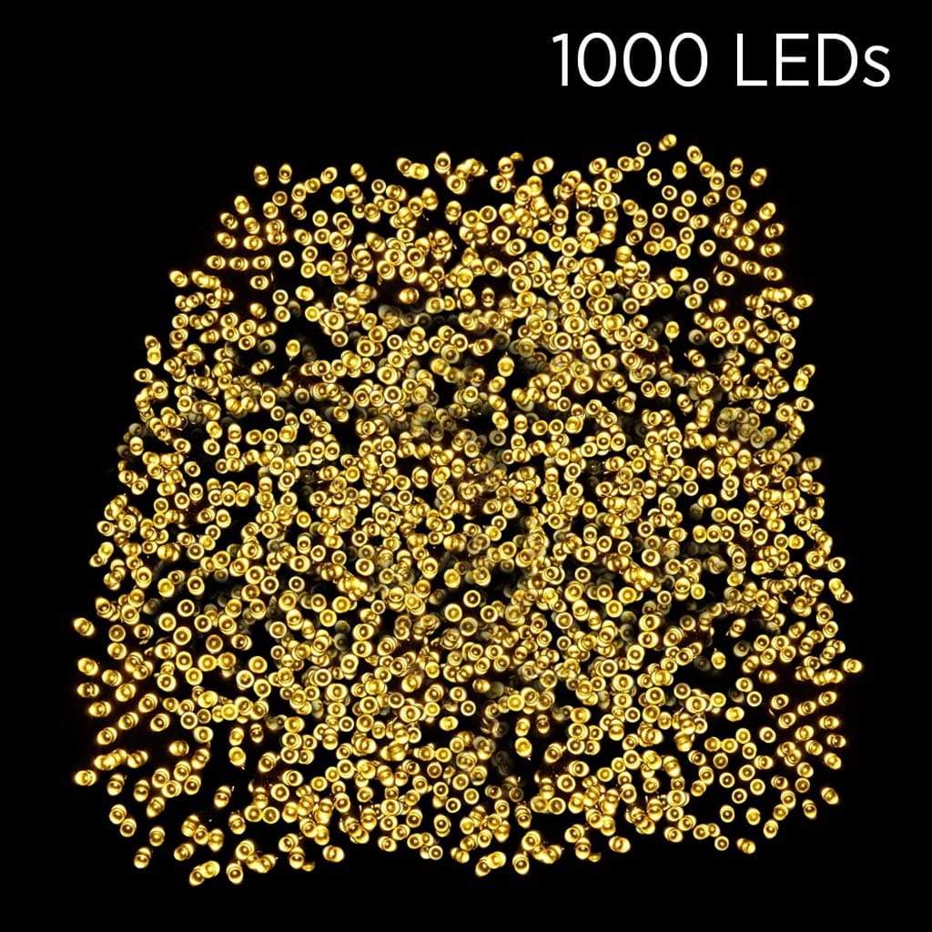 1000 LED Solar Fairy Lights Warm White (69.9m) - View 2