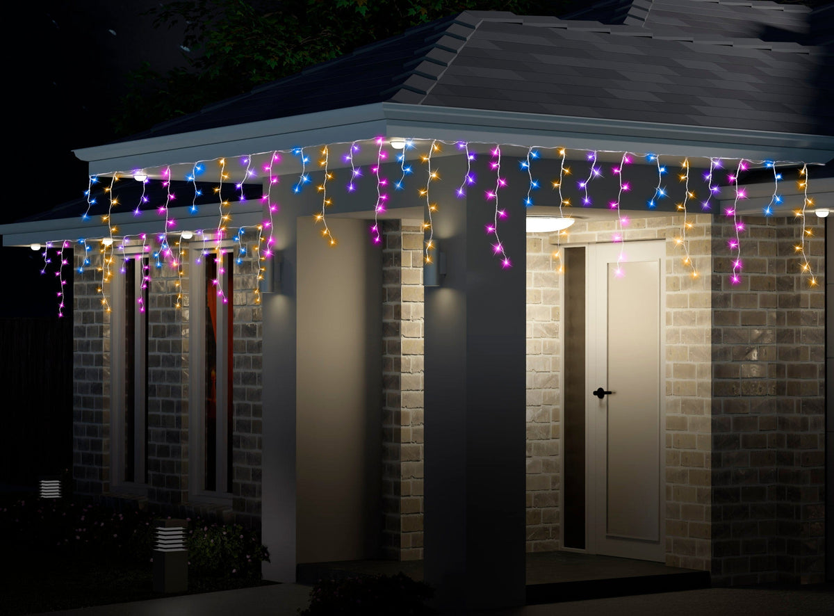 500 LED Carnival Icicle Lights with White Cable