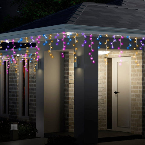 500 LED Carnival Icicle Lights with White Cable (9.9m)