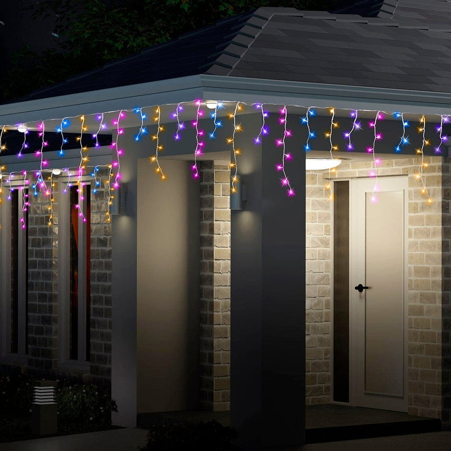 500 LED Carnival Icicle Lights with White Cable (9.9m)