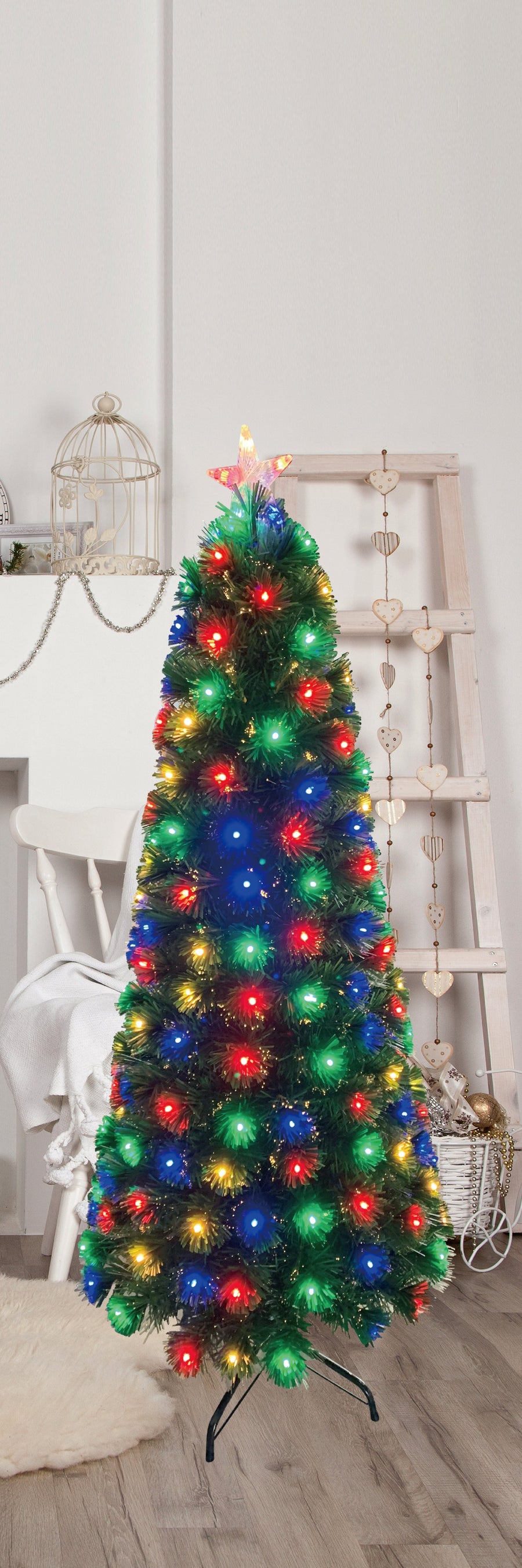 LED Multicolour Slim Fibreoptic Tree 7ft (210cm)