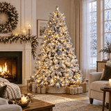 Snowy Woodland Pine Pre-Lit Christmas Tree (2.1m)