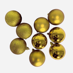 9pk Champagne Baubles (8cm) - View 1