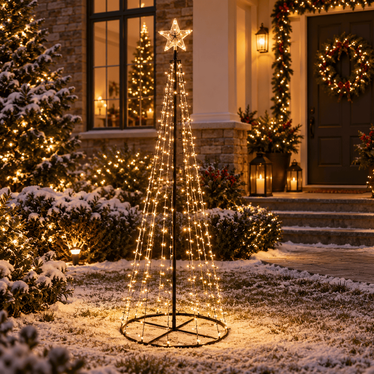 LED Warm White Christmas Cone Tree - View 1