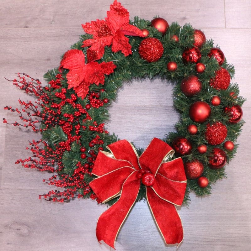 Red Décor Christmas Wreath (60cm)