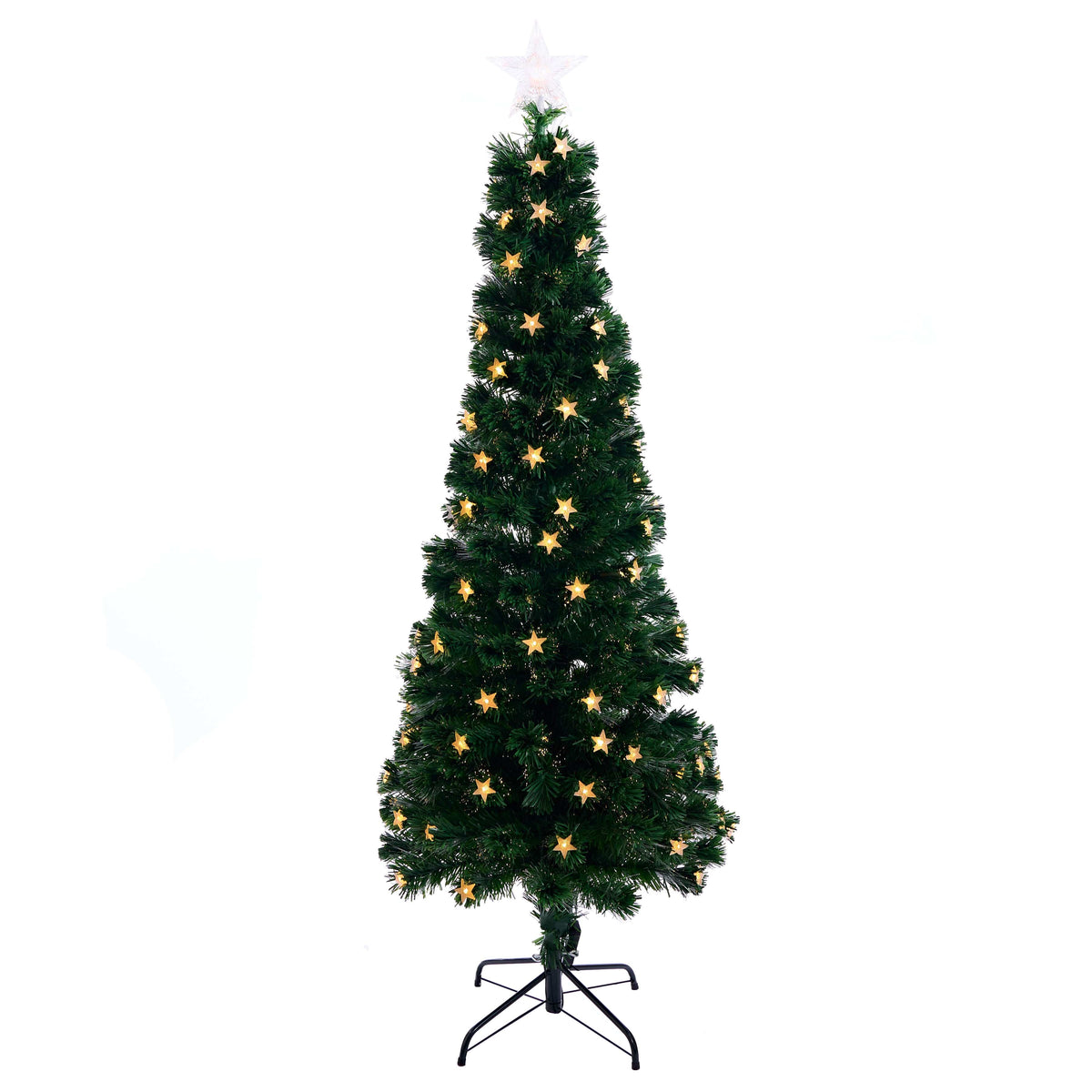 Fibre Optic Tree with 3D Stars LED Warm White (1.8m) - View 1