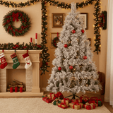 Snowy Mountain Flocked Tree 6ft (1.8m) - View 1