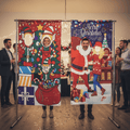 Christmas Photo Curtain Asst 90x180cm
