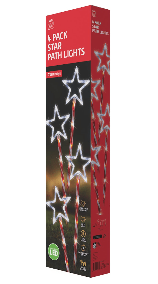 LED Candy Star Path Poles (4pc)