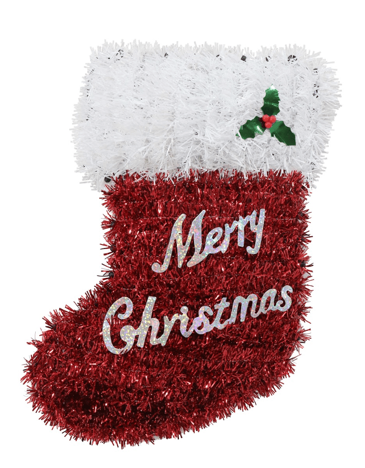 Tinsel Stocking Plaque (33cm)