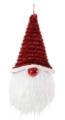 Tinsel Santa Gnome with Plush Beard Plaque