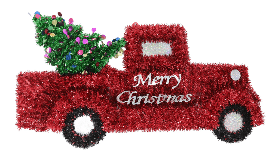 Tinsel Pick Up Truck Plaque (62x33cm)