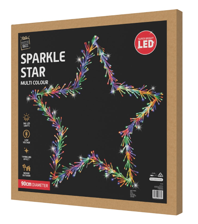 LED Multicolour Twinkling Sparkle Star (90cm)