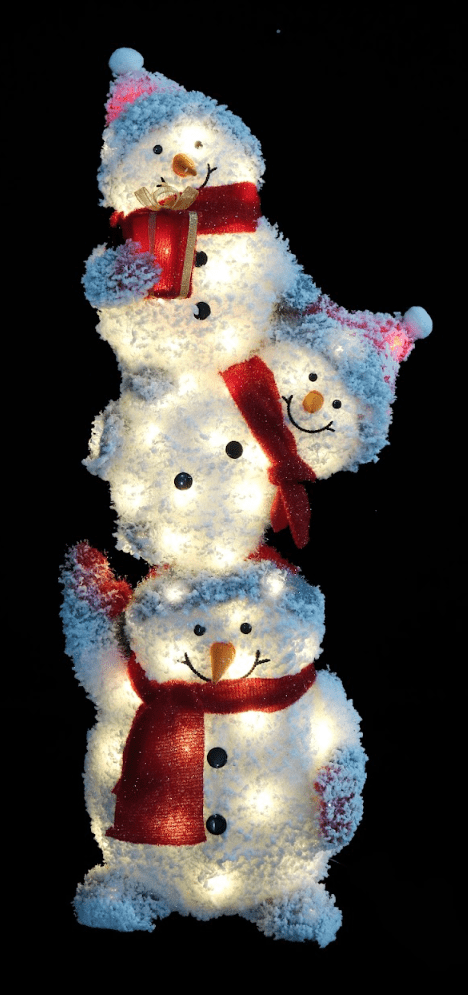 LED Frosty Stacked Snowman (108cm)