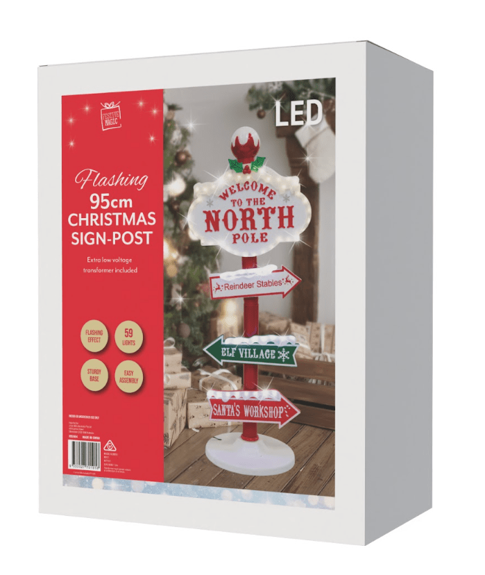 LED Flashing North Pole Post (95cm)