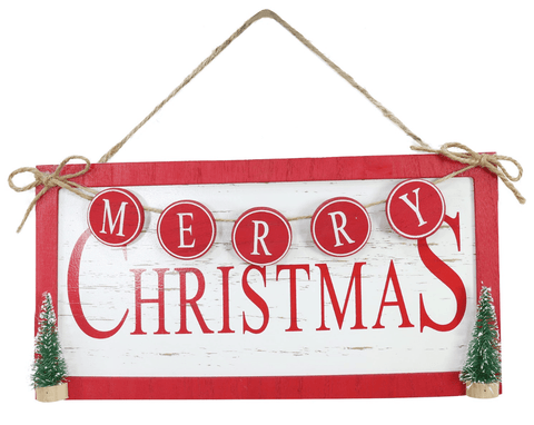 Merry Christmas Hanging Sign (29x15cm)