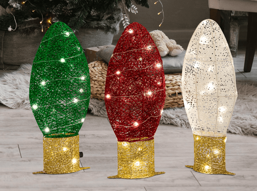 LED Flashing Glitter Thread Lightbulbs (3pc)