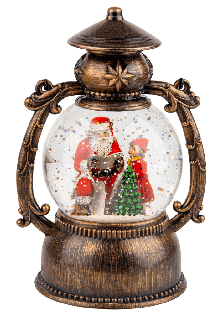 LED Glitter Swirl Musical Round Lantern 2 Asst