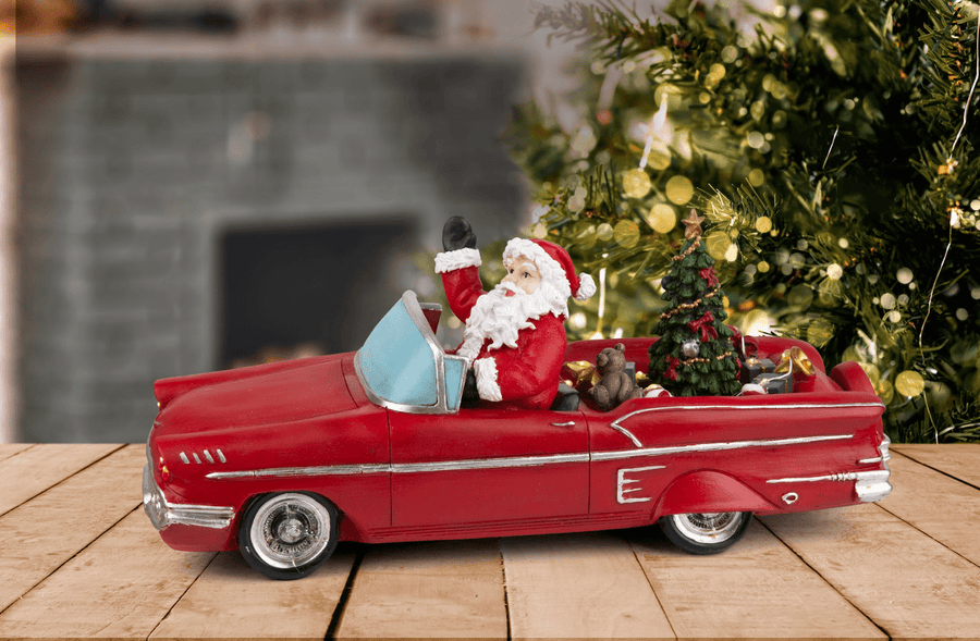 LED Musical Santa Hot Rod Car with Rotating Scene