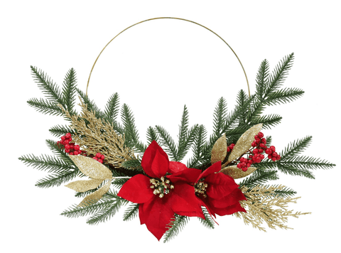 Ponsettia Wire Wreath (40cm)