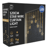 LED Gold Wire Star Curtain (9pc)