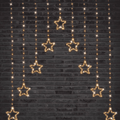 LED Gold Wire Star Curtain (9pc) - View 1