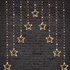 LED Gold Wire Star Curtain (9pc)