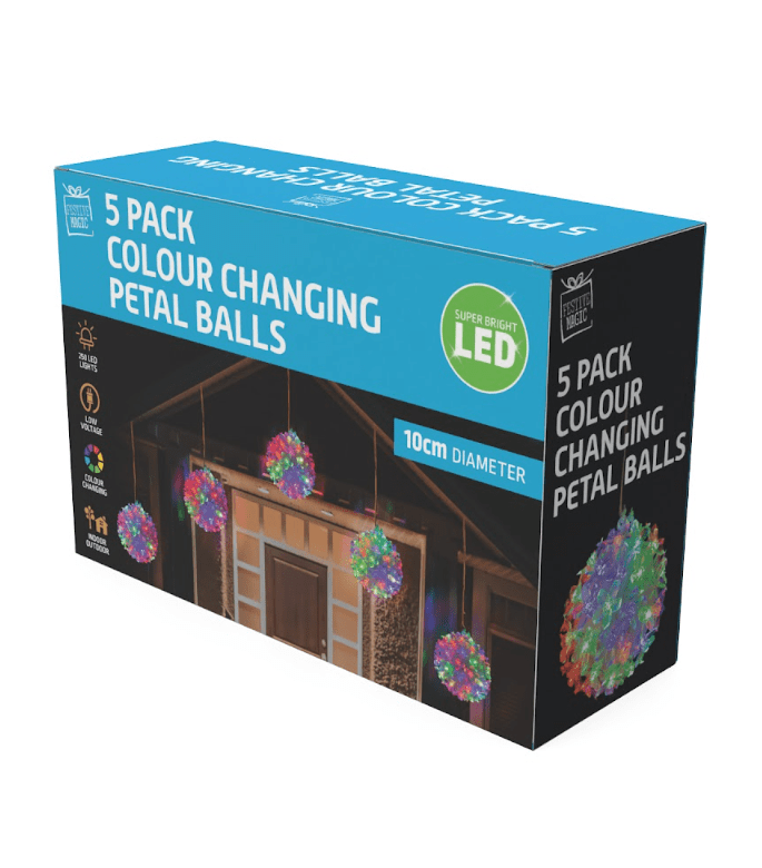 LED Colour Change Petal Balls 5pc (10cm)