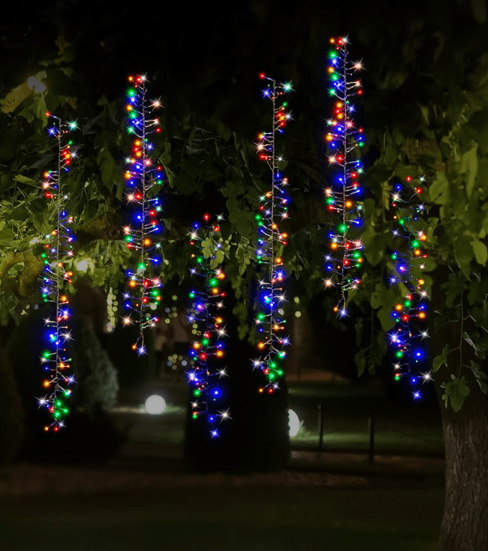 480 LED Multicolour Tree Clusters with Timer 6pc (10m)