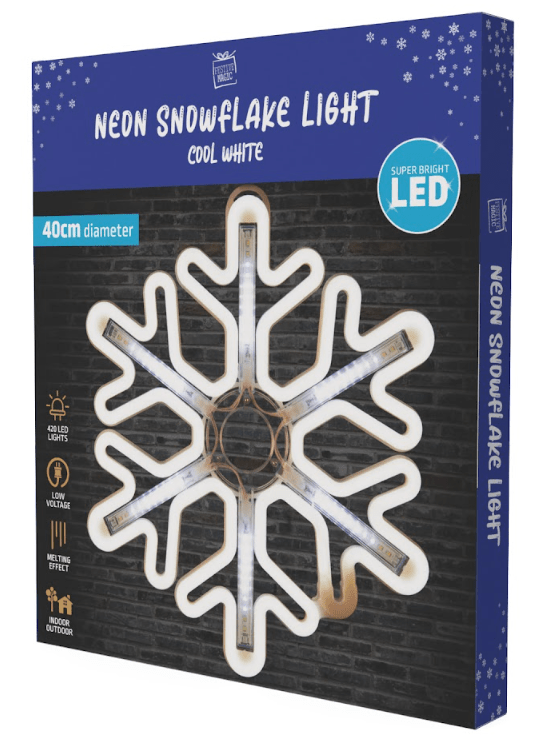 LED White Neon Melting Core Snowflake (40cm)
