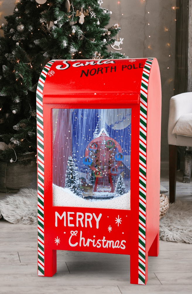 Musical Snow Mailbox with Ferris Wheel (45cm)