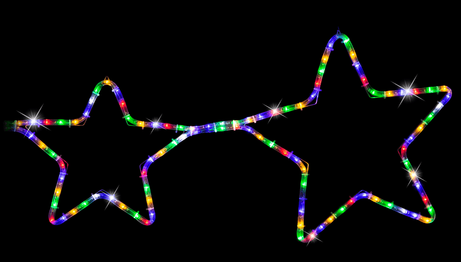 LED 9pc Big Multicolour Star Chain