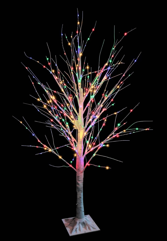 LED Multicolour Twinkling Dazzling Birch Tree (1.2m)