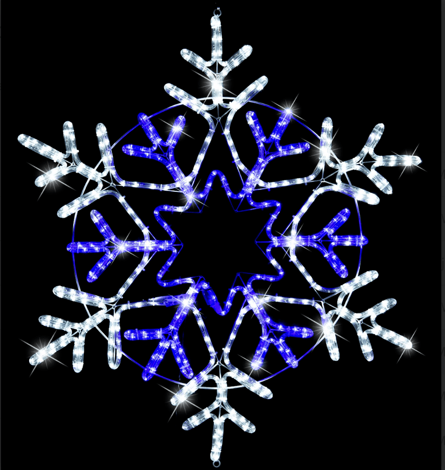 LED Twinkling Snowflake Rope Light (90cm)