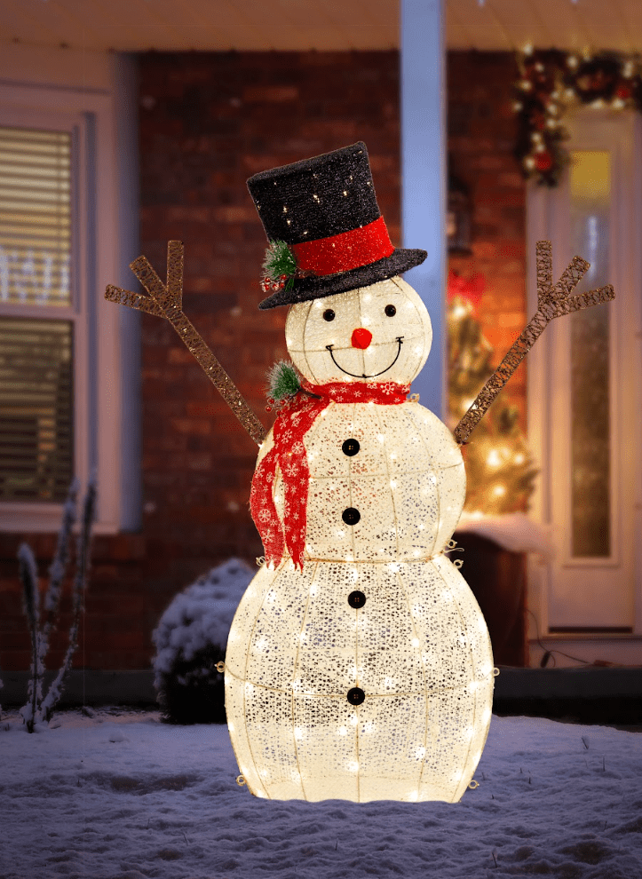 LED 3D Twinkling Glitter Deluxe Snowman (139cm)